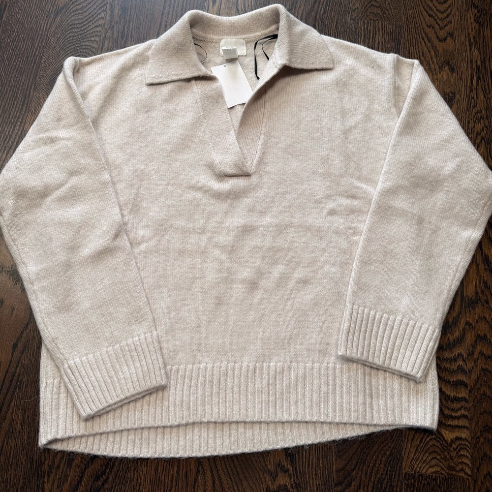 H&M Cream Polo Knit Sweater NWT Size XS